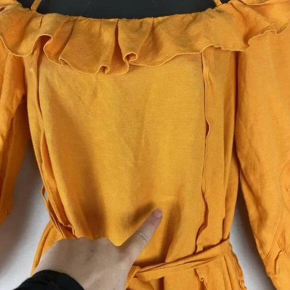 Marissa Webb Linen Womans Dress Sz 4 Colorful Beachy Coquette - Picture 5 of 9